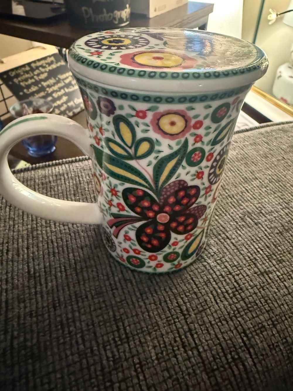 Vera Bradley Ceramic Mug - White with Blue Logo - Picture 6 of 6